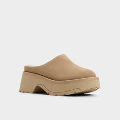 Aldo Academia Beige Women's Cold Weather Shoes - Heeled mule, Lug sole Women