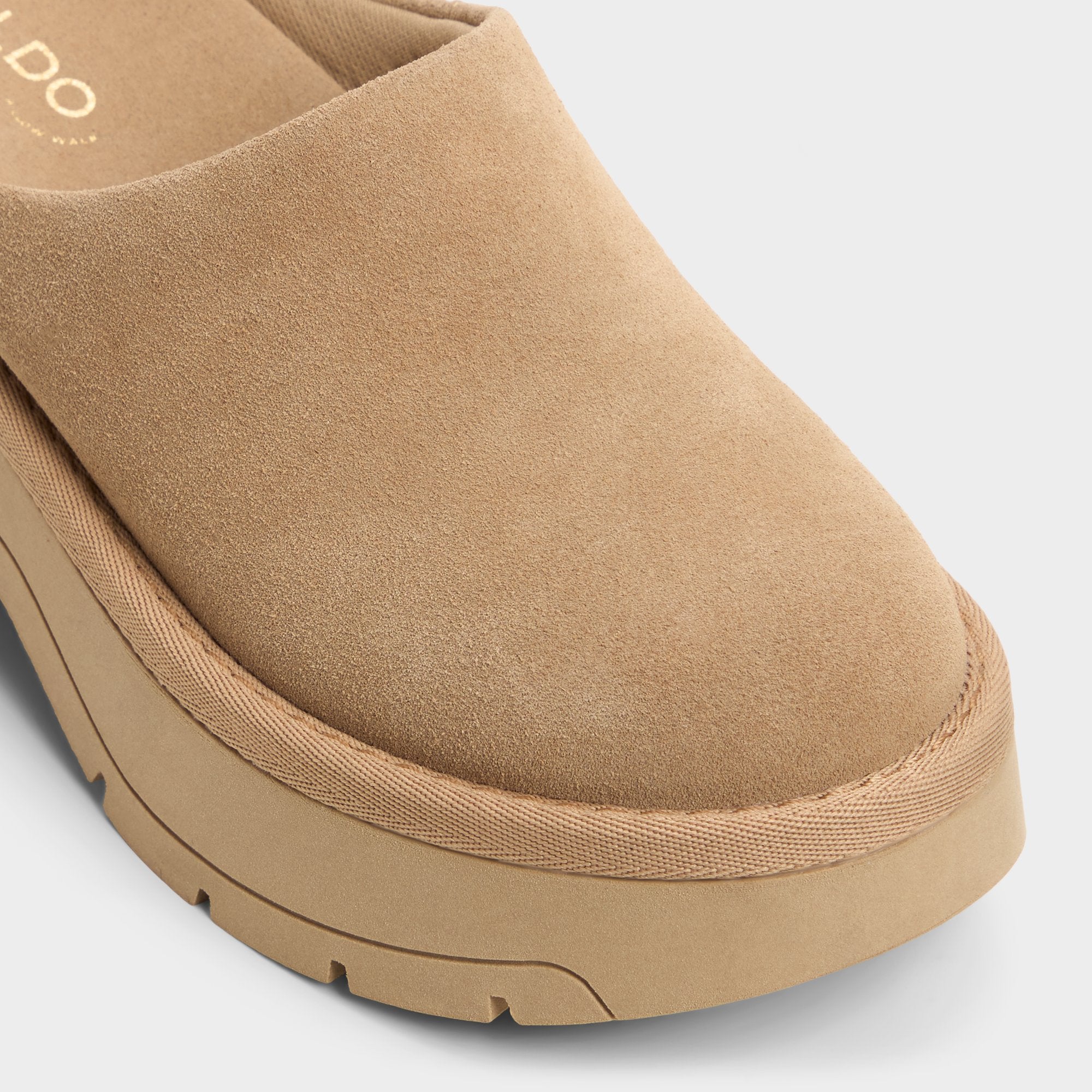 Aldo Academia Beige Women's Cold Weather Shoes - Heeled mule, Lug sole Women
