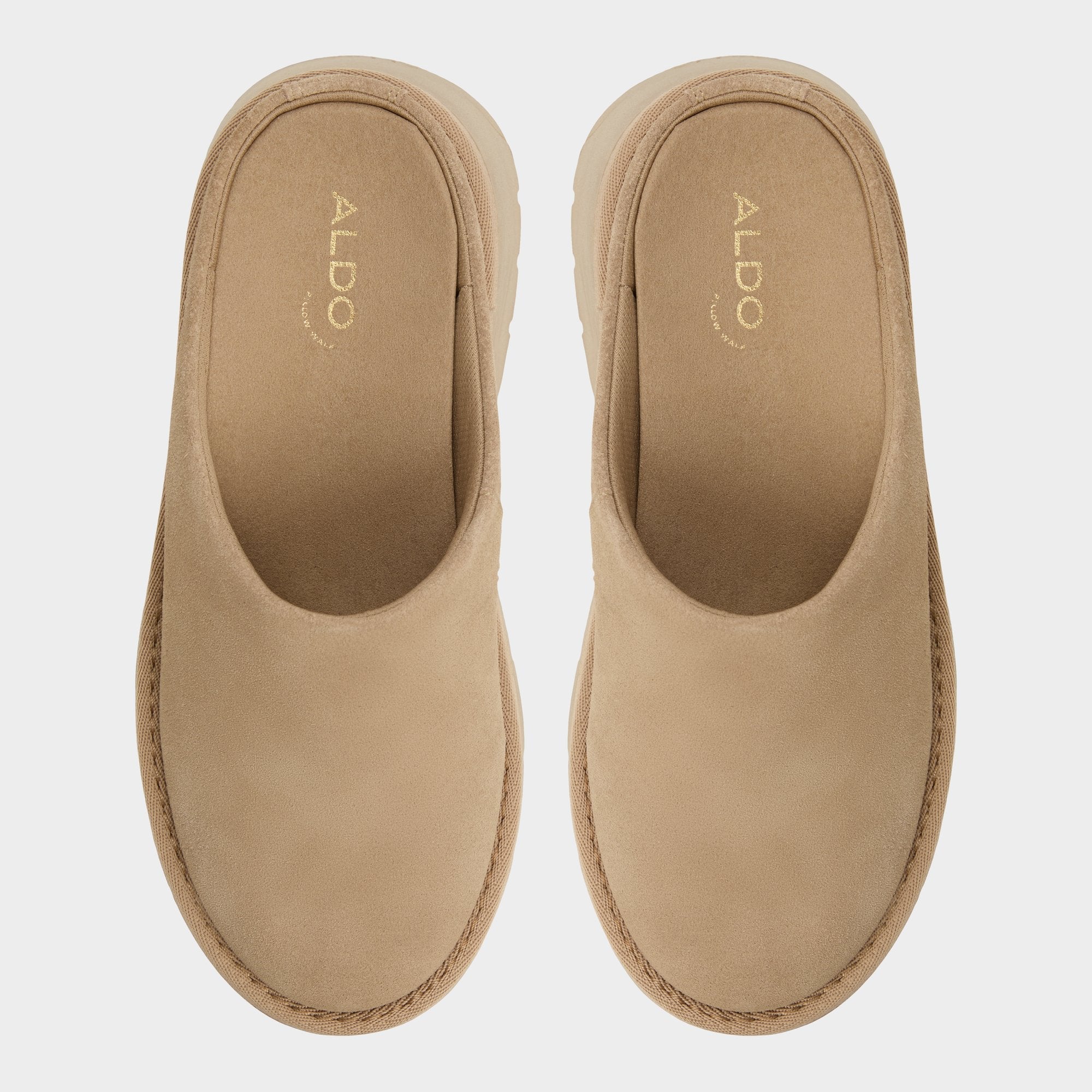 Aldo Academia Beige Women's Cold Weather Shoes - Heeled mule, Lug sole Women