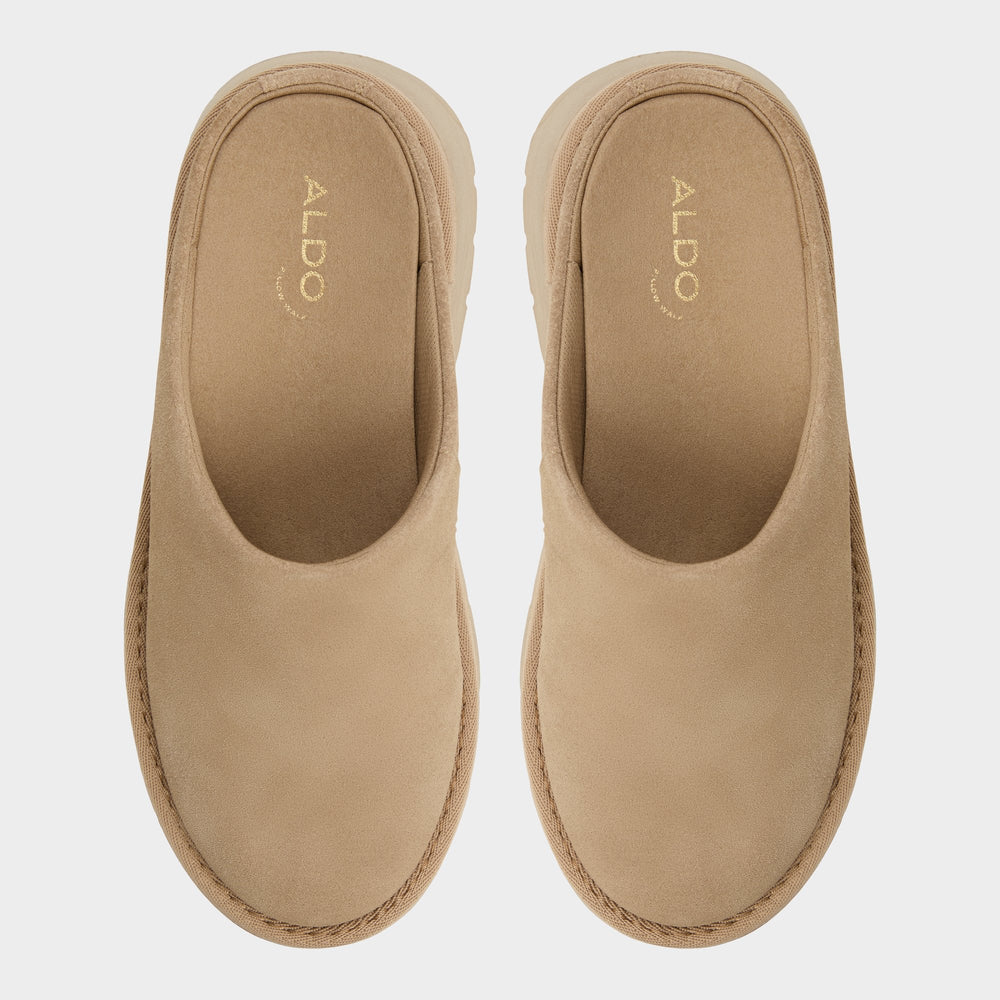 Aldo Academia Beige Women's Cold Weather Shoes - Heeled mule, Lug sole Women