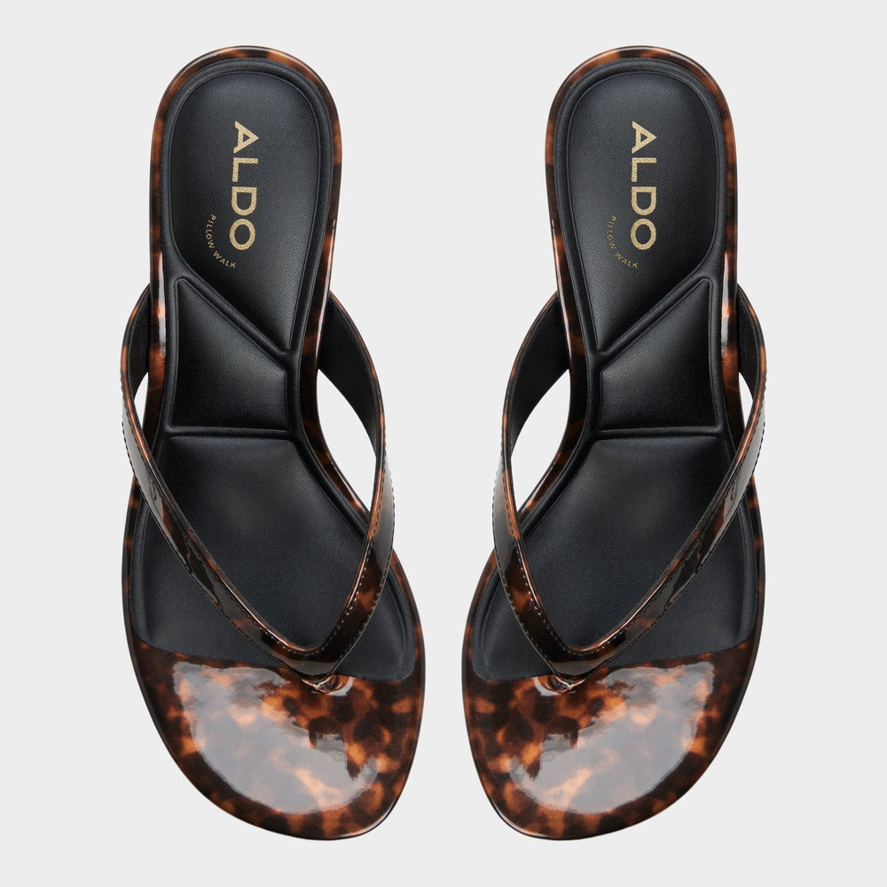 Aldo Jump in Open Brown - Heeled flip flop, Kitten heel Women