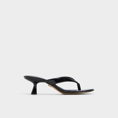 Aldo Jump Black Women's Strappy sandals - Heeled flip flop, Kitten heel Women