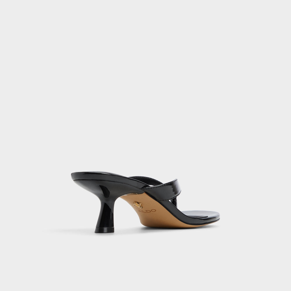 Aldo Jump Black Women's Strappy sandals - Heeled flip flop, Kitten heel Women