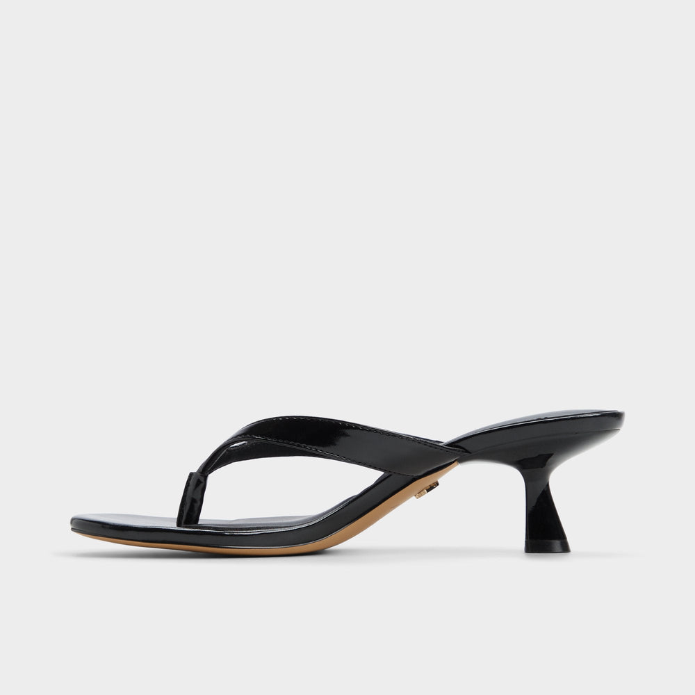 Aldo Jump Black Women's Strappy sandals - Heeled flip flop, Kitten heel Women