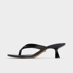 Aldo Jump Black Women's Strappy sandals - Heeled flip flop, Kitten heel Women
