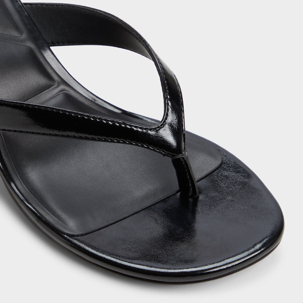 Aldo Jump Black Women's Strappy sandals - Heeled flip flop, Kitten heel Women