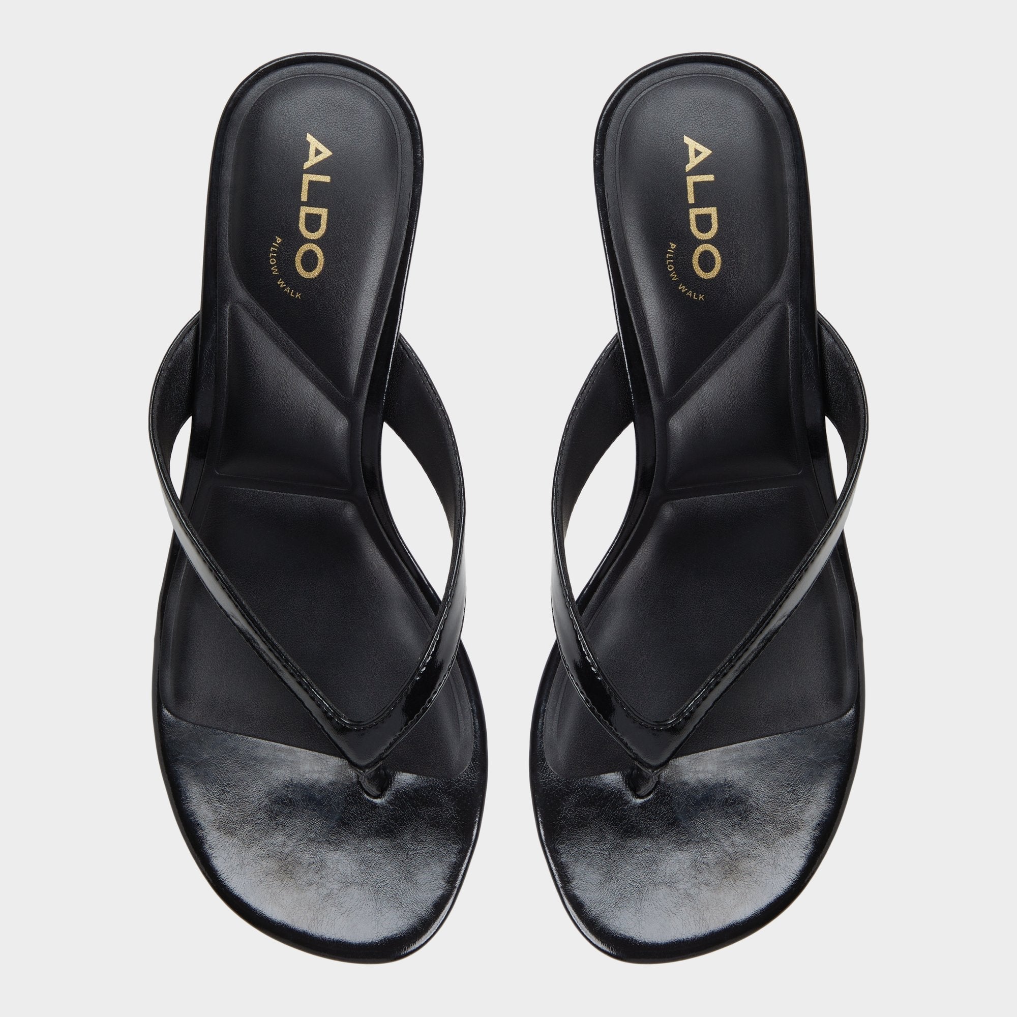 Aldo Jump Black Women's Strappy sandals - Heeled flip flop, Kitten heel Women