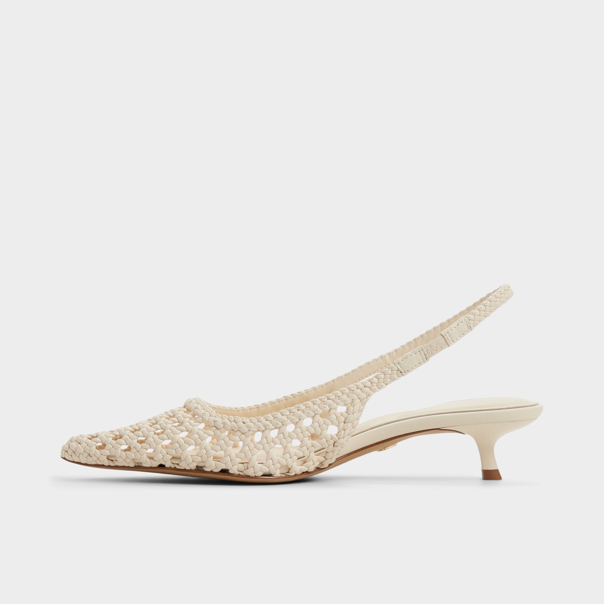 Aldo Violettia in Light Beige - Sling back high heel, Kitten heel Women