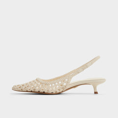 Aldo Violettia in Light Beige - Sling back high heel, Kitten heel Women