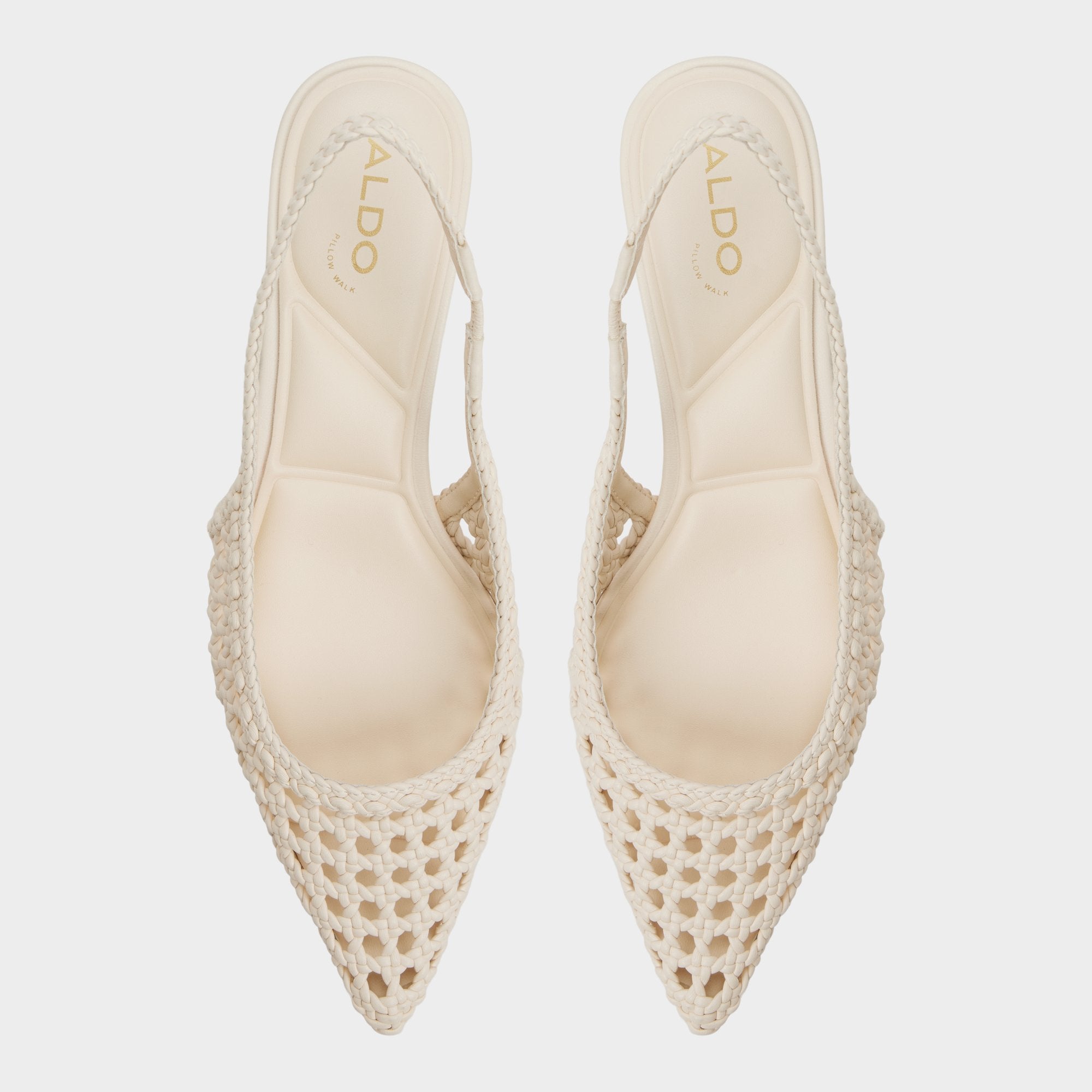 Aldo Violettia in Light Beige - Sling back high heel, Kitten heel Women