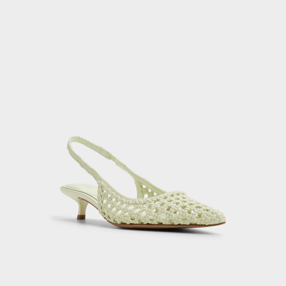Aldo Violettia in Other Green - Sling back high heel, Kitten heel Women