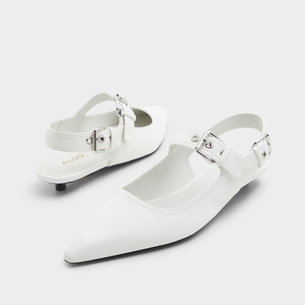 Aldo Kellya White Women's Slingbacks - Sling back high heel, Kitten heel Women