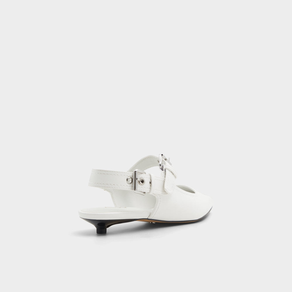 Aldo Kellya White Women's Slingbacks - Sling back high heel, Kitten heel Women
