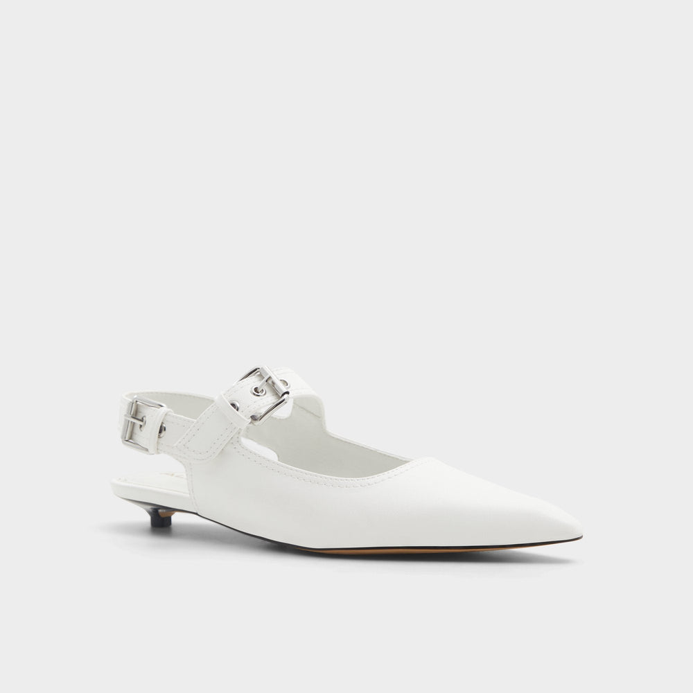 Aldo Kellya White Women's Slingbacks - Sling back high heel, Kitten heel Women