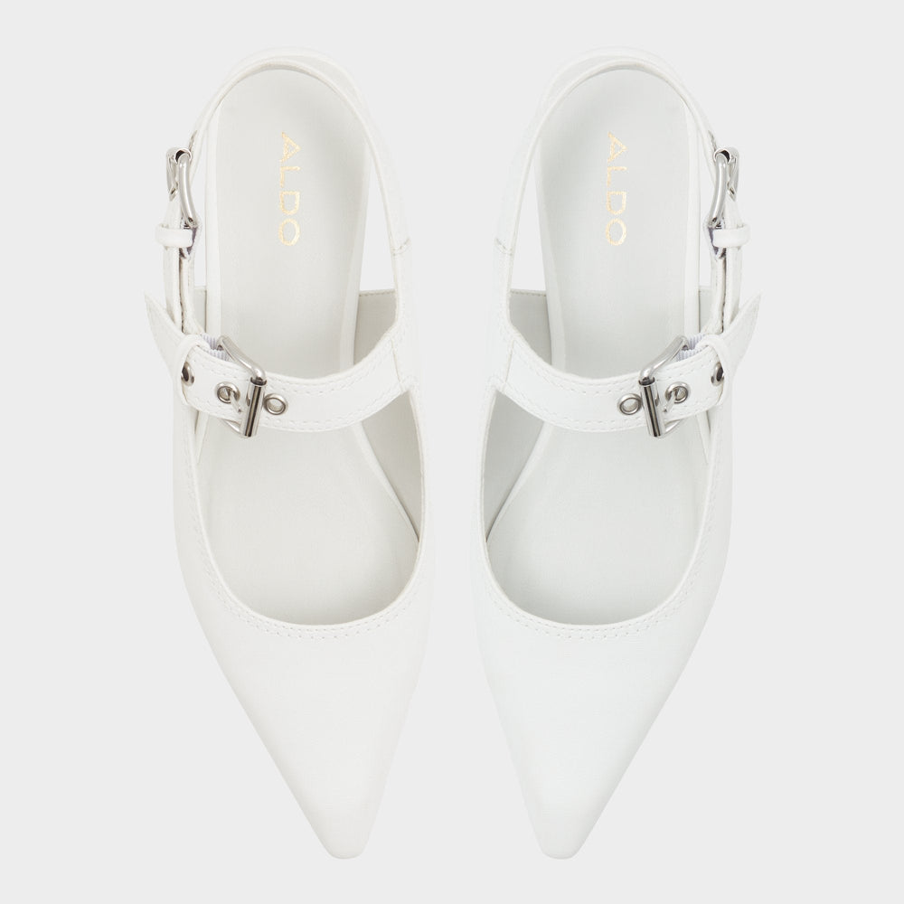 Aldo Kellya White Women's Slingbacks - Sling back high heel, Kitten heel Women