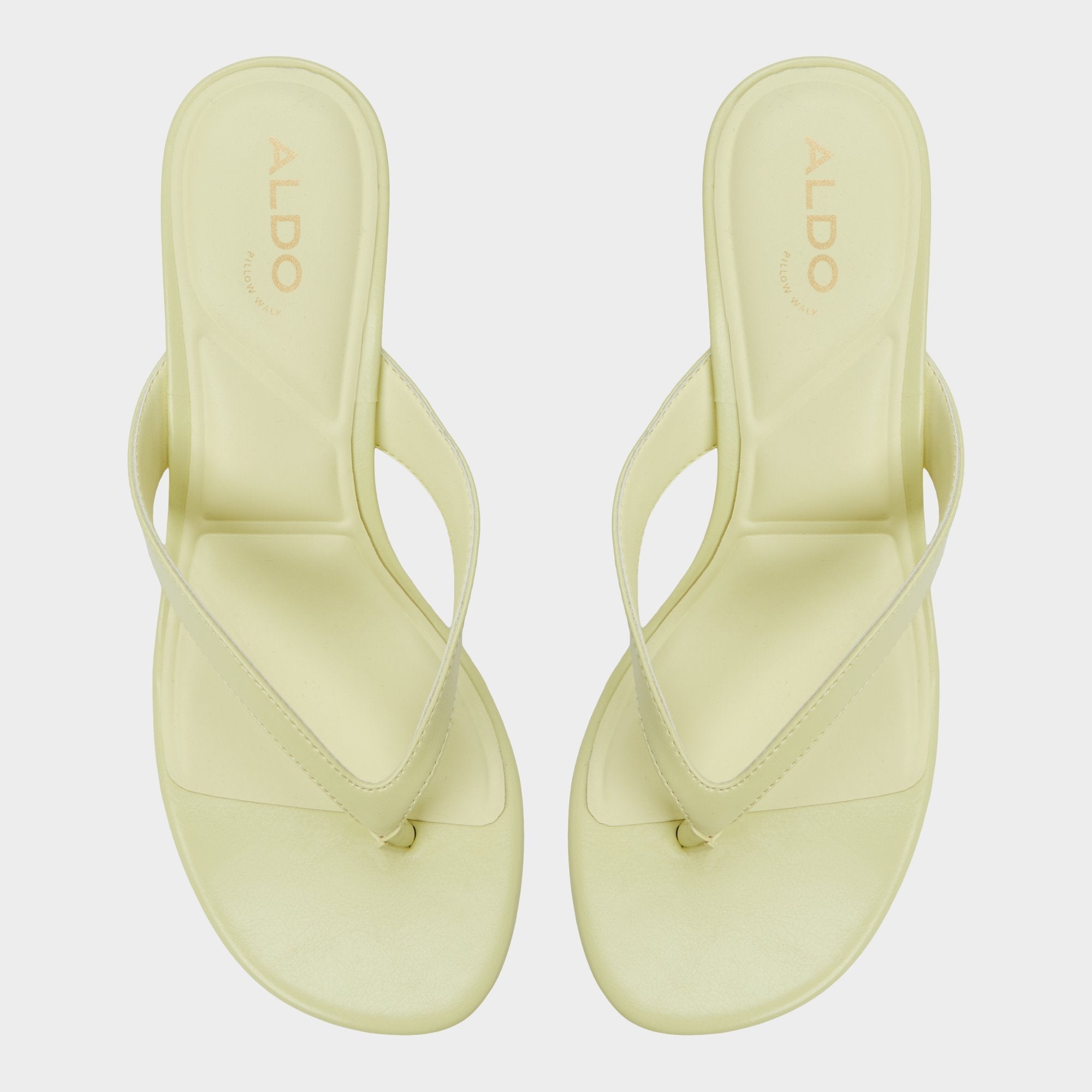 Aldo Jump Other Yellow Women's Strappy sandals - Heeled flip flop, Kitten heel Women