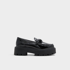 Aldo Oneameth Black Synthetic Patent Women's Loafers & Oxfords - Loafer, Lug sole Women