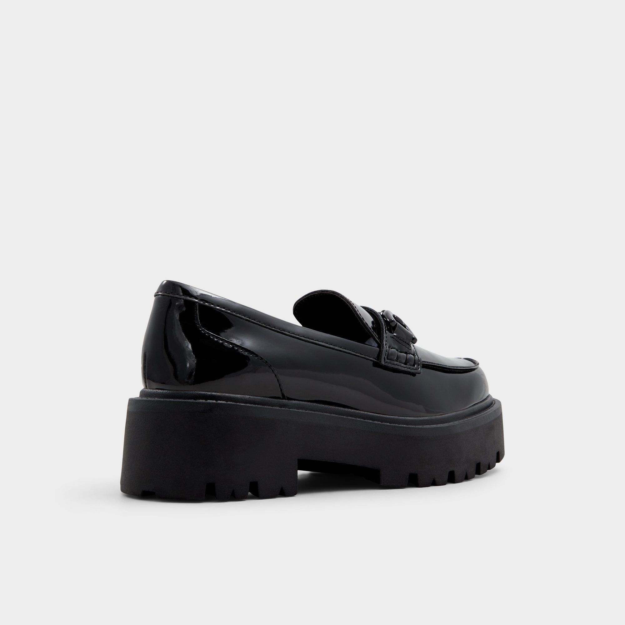 Aldo Oneameth Black Synthetic Patent Women's Loafers & Oxfords - Loafer, Lug sole Women