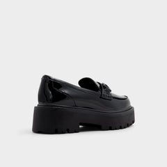 Aldo Oneameth Black Synthetic Patent Women's Loafers & Oxfords - Loafer, Lug sole Women