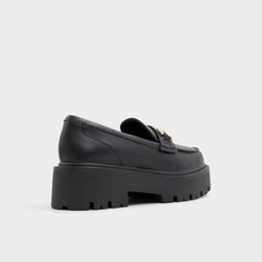 Aldo Oneameth Black Synthetic Smooth Women's Loafers & Oxfords - Loafer, Lug sole Women