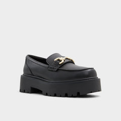 Aldo Oneameth Black Synthetic Smooth Women's Loafers & Oxfords - Loafer, Lug sole Women