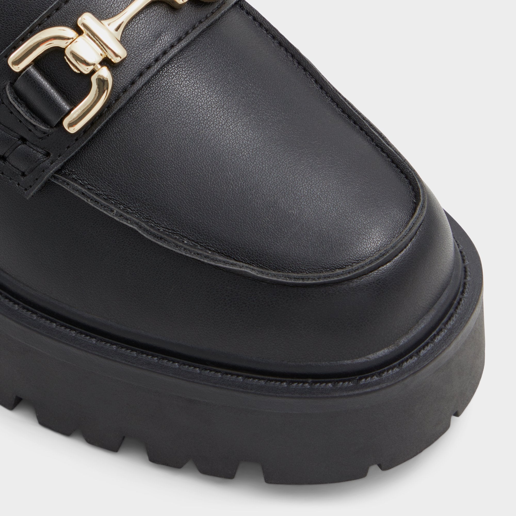 Aldo Oneameth Black Synthetic Smooth Women's Loafers & Oxfords - Loafer, Lug sole Women
