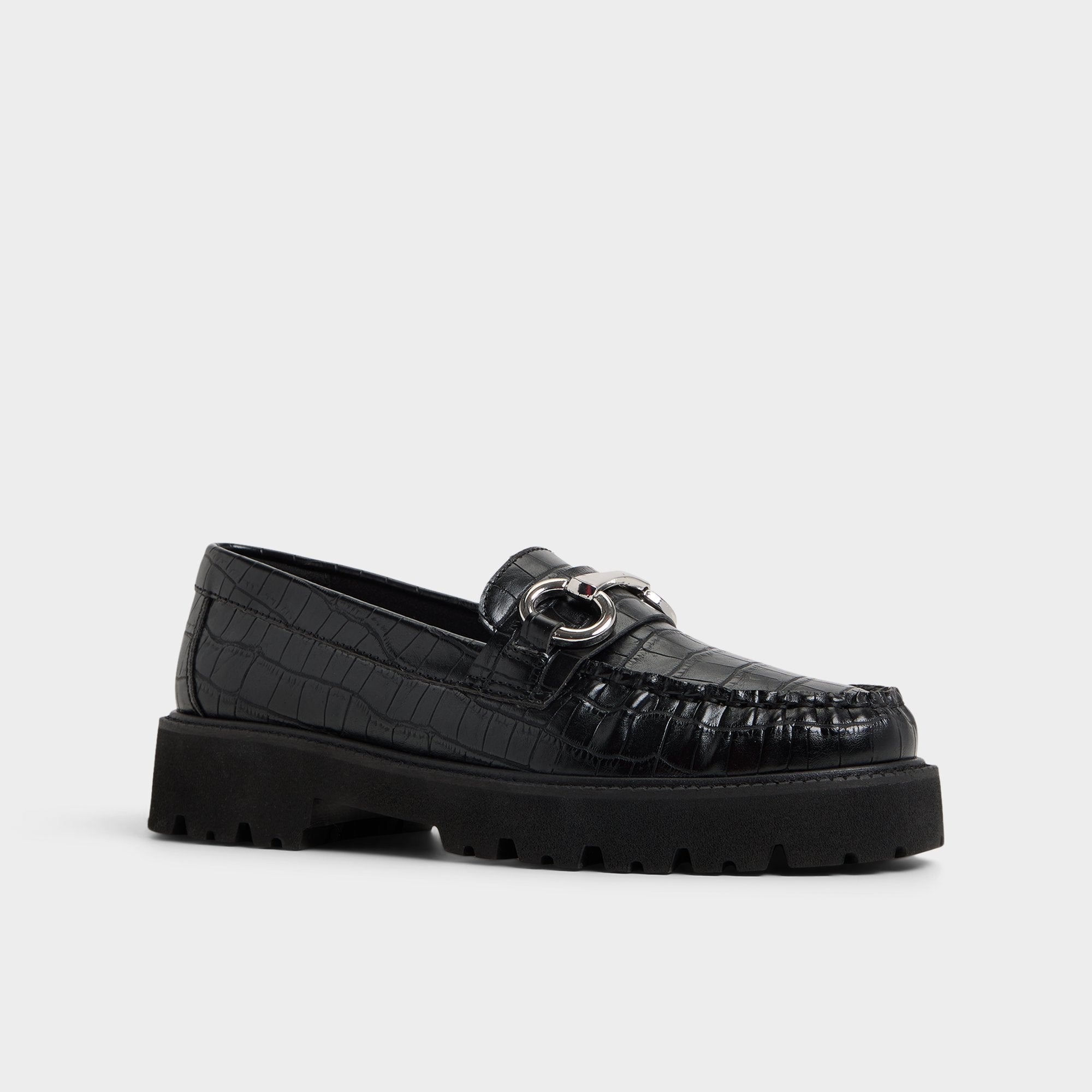 Aldo Danrose Black Women's Loafers & Oxfords - Loafer, Lug sole Women