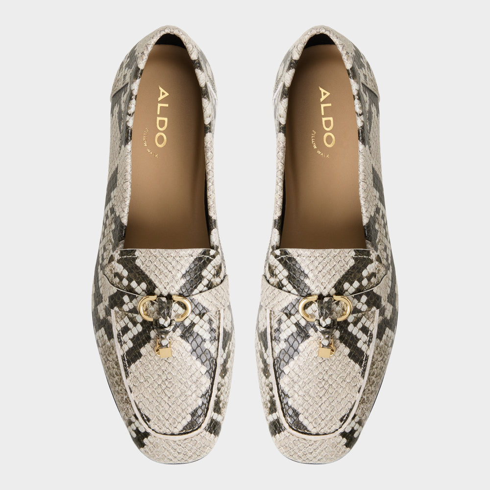 Aldo Ybilide White/Black Women's Loafers & Oxfords - Loafer Women