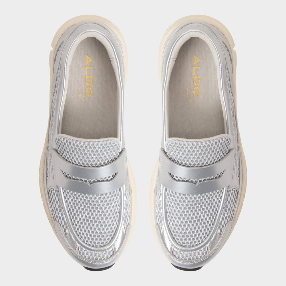 Aldo Loffy in Silver - Loafer, Jogger sole Women