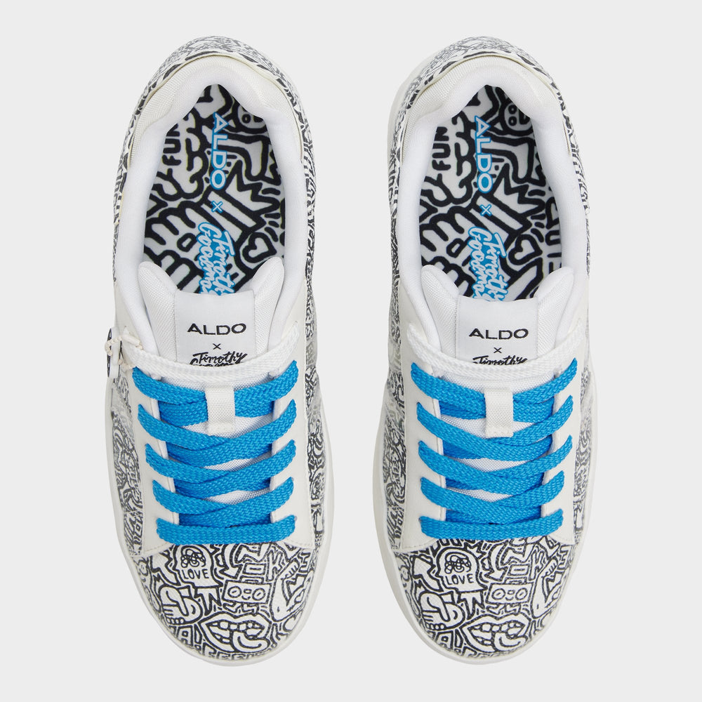 Aldo Timothy in Goodman White Black - Women's low top sneaker, Cup sole Women