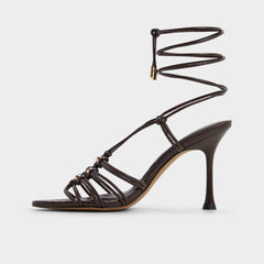 Aldo Curacao in Dark Brown - Strappy heeled sandal, Stiletto heel Women|New