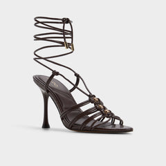 Aldo Curacao in Dark Brown - Strappy heeled sandal, Stiletto heel Women|New