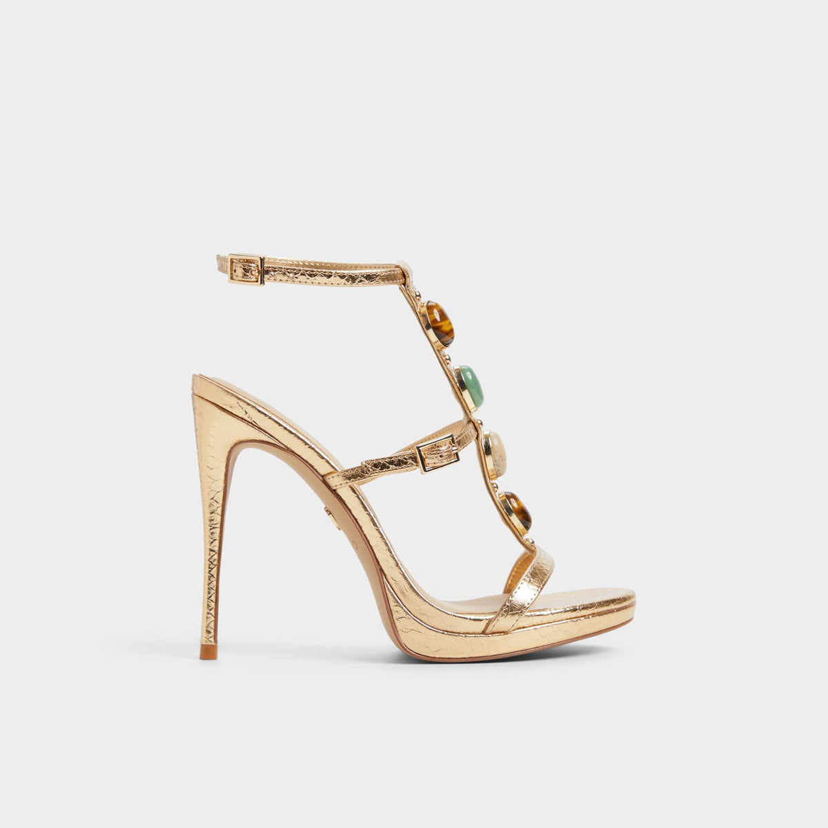 Aldo Opalia Gold Women's Strappy sandals - Strappy heeled sandal, Platform Women