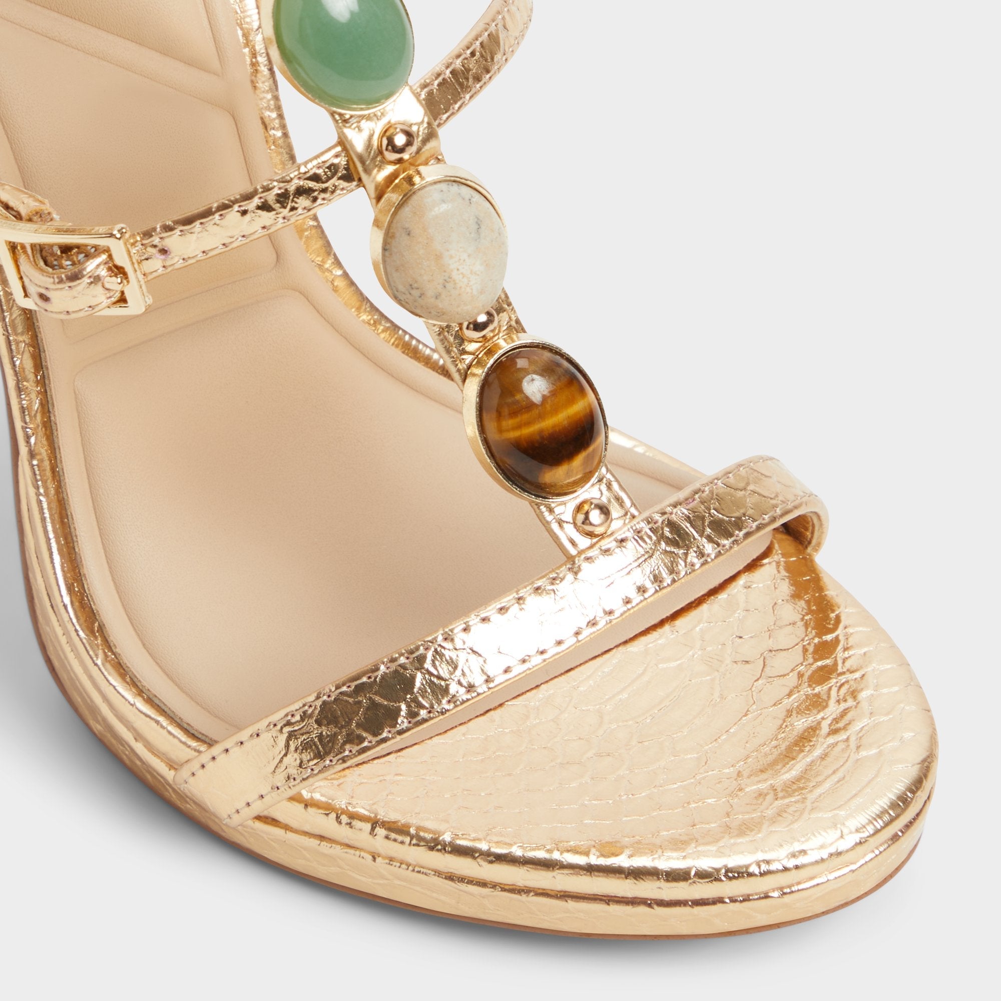 Aldo Opalia Gold Women's Strappy sandals - Strappy heeled sandal, Platform Women