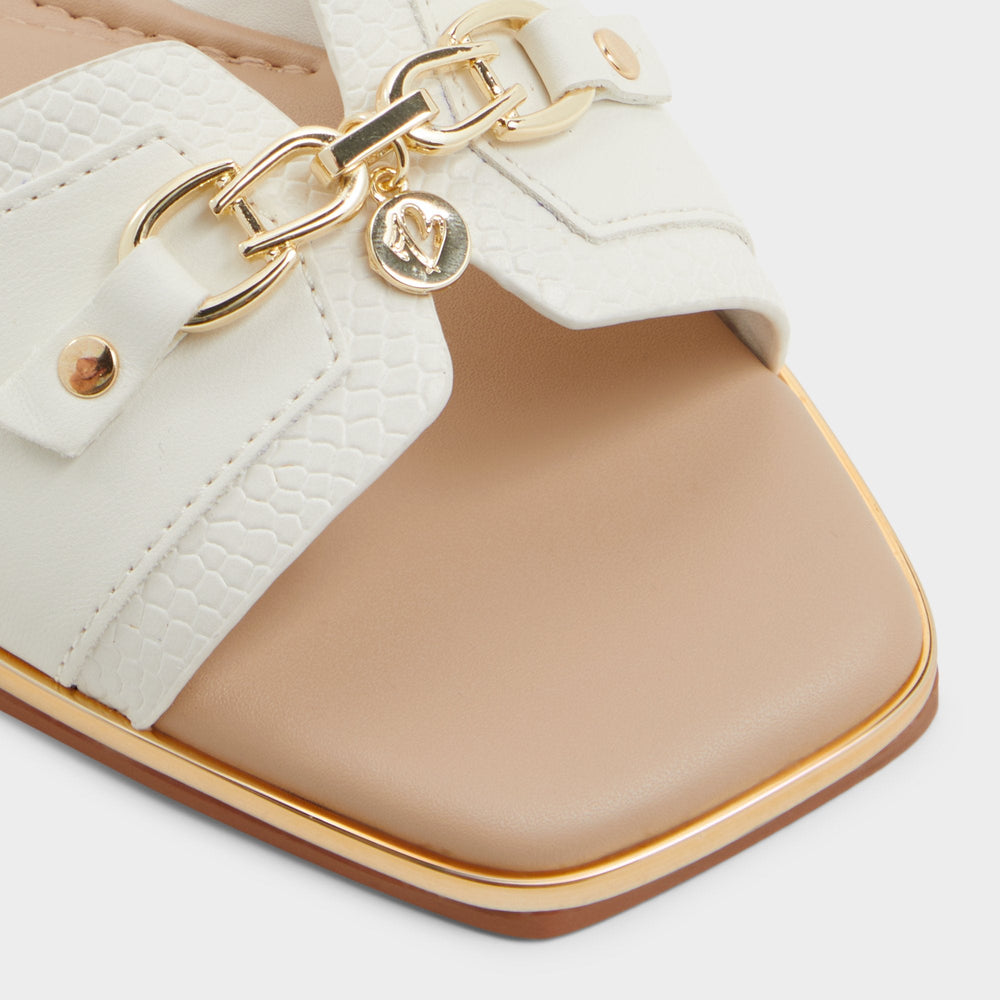 Aldo Alamassi Open White Women's Flats - Slide sandal Women
