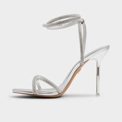 Aldo Manaelden Silver Women's Heeled sandals - Strappy heeled sandal, Stiletto heel Women