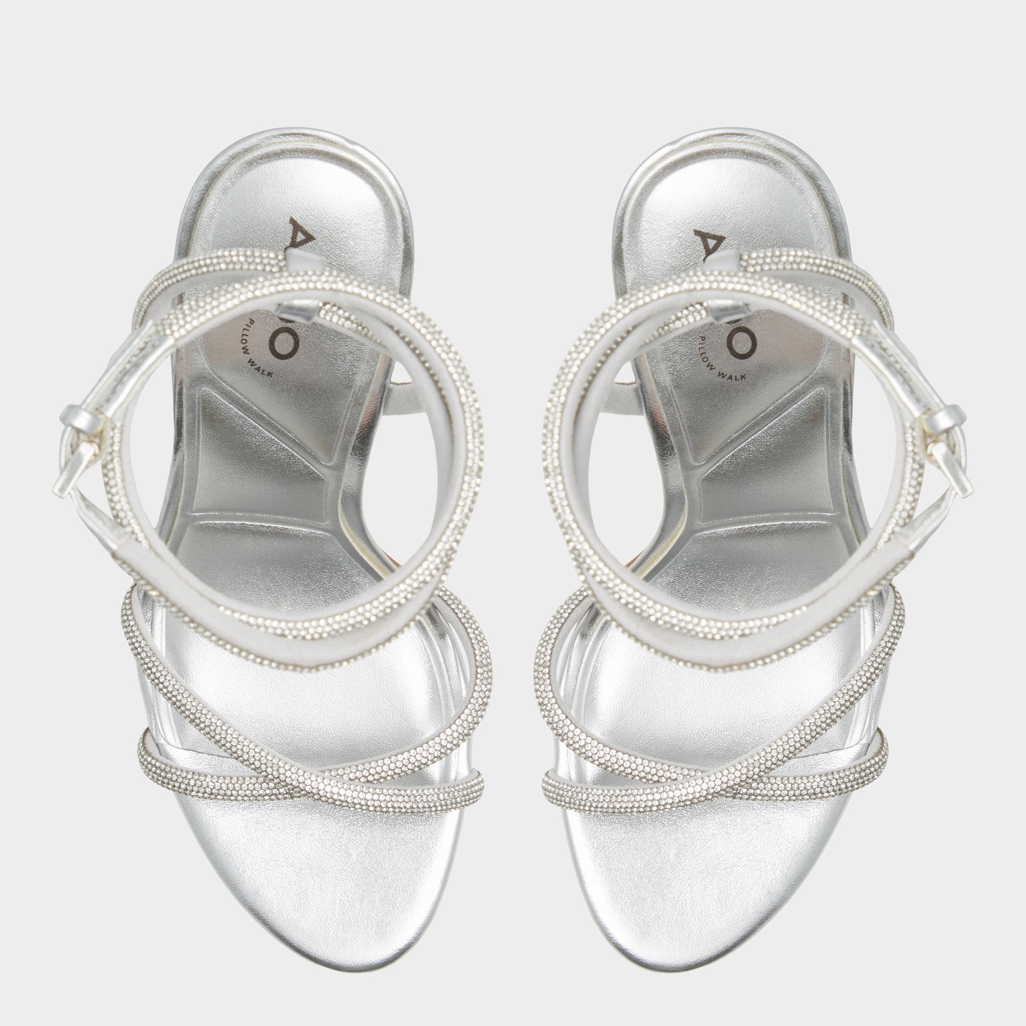 Aldo Manaelden Silver Women's Heeled sandals - Strappy heeled sandal, Stiletto heel Women