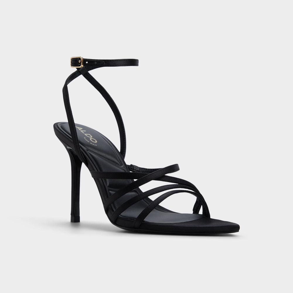 Aldo Solania Black Women's Strappy sandals - Strappy heeled sandal, Stiletto heel Women