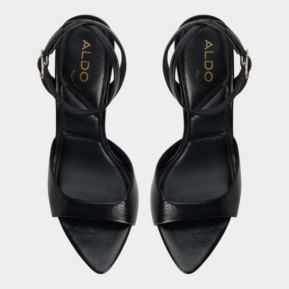 Aldo Forevermore Black Women's Strappy sandals - Strappy heeled sandal, Stiletto heel Women