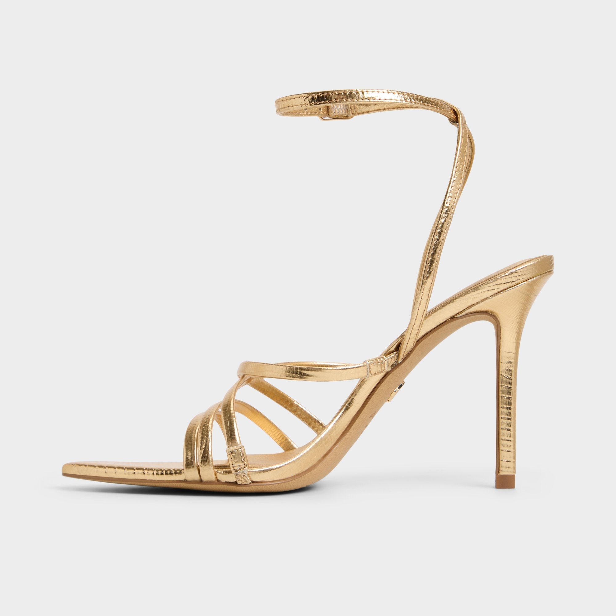Aldo Solania Gold Women's Heeled sandals - Strappy heeled sandal, Stiletto heel Women