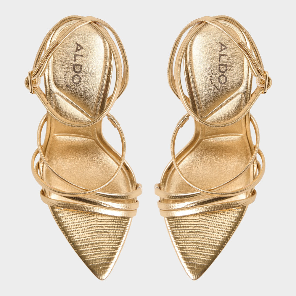 Aldo Solania Gold Women's Heeled sandals - Strappy heeled sandal, Stiletto heel Women