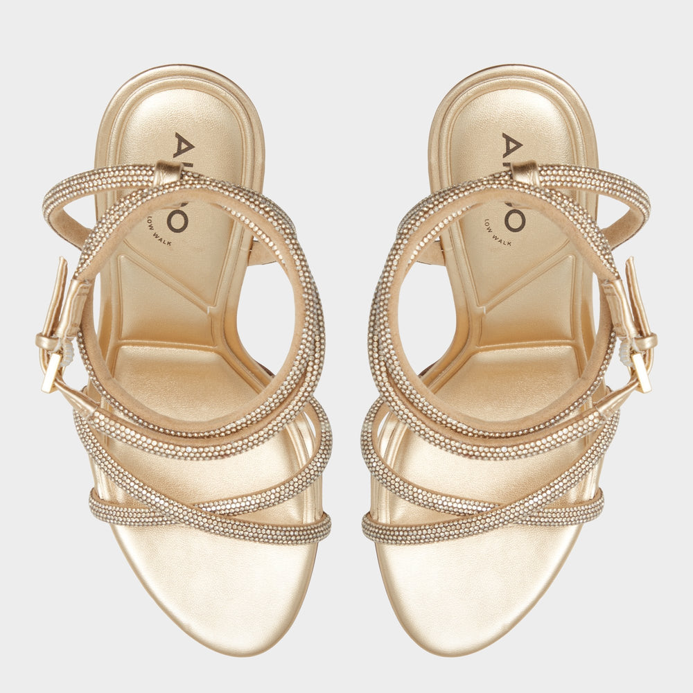 Aldo Manaelden Gold Women's Heeled sandals - Strappy heeled sandal, Stiletto heel Women