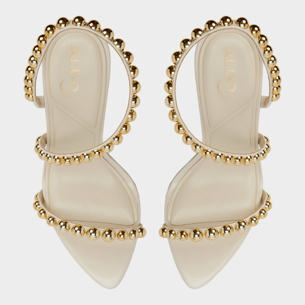 Aldo Attey in Cream - Strappy heeled sandal, Stiletto heel Women