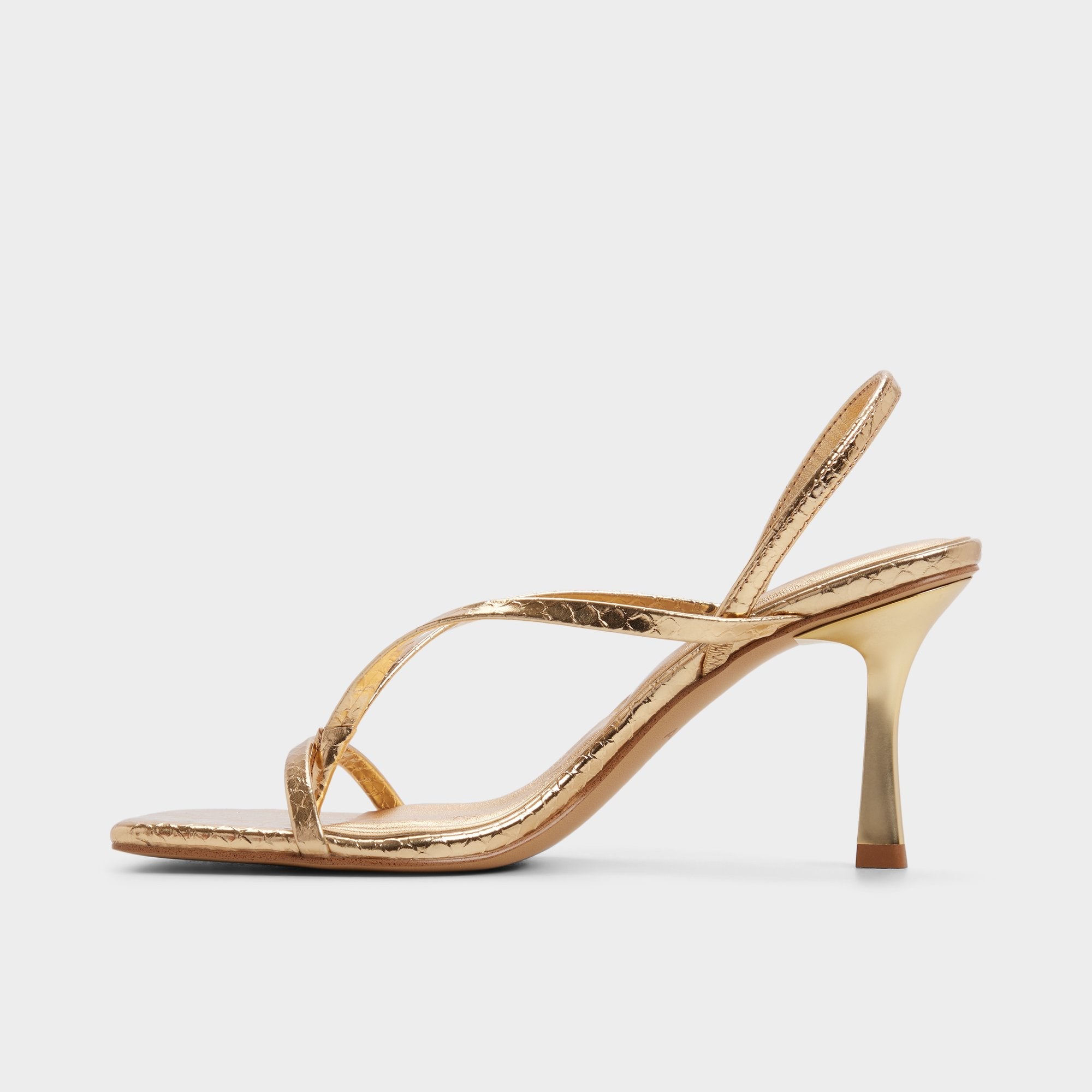 Aldo Riva in Gold 14213553 - Sling back heeled sandal, Stiletto heel Women