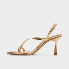 Aldo Riva in Gold 14213553 - Sling back heeled sandal, Stiletto heel Women
