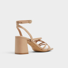 Aldo Esther Tan Women's Block heels - Strappy heeled sandal, Block heel Women