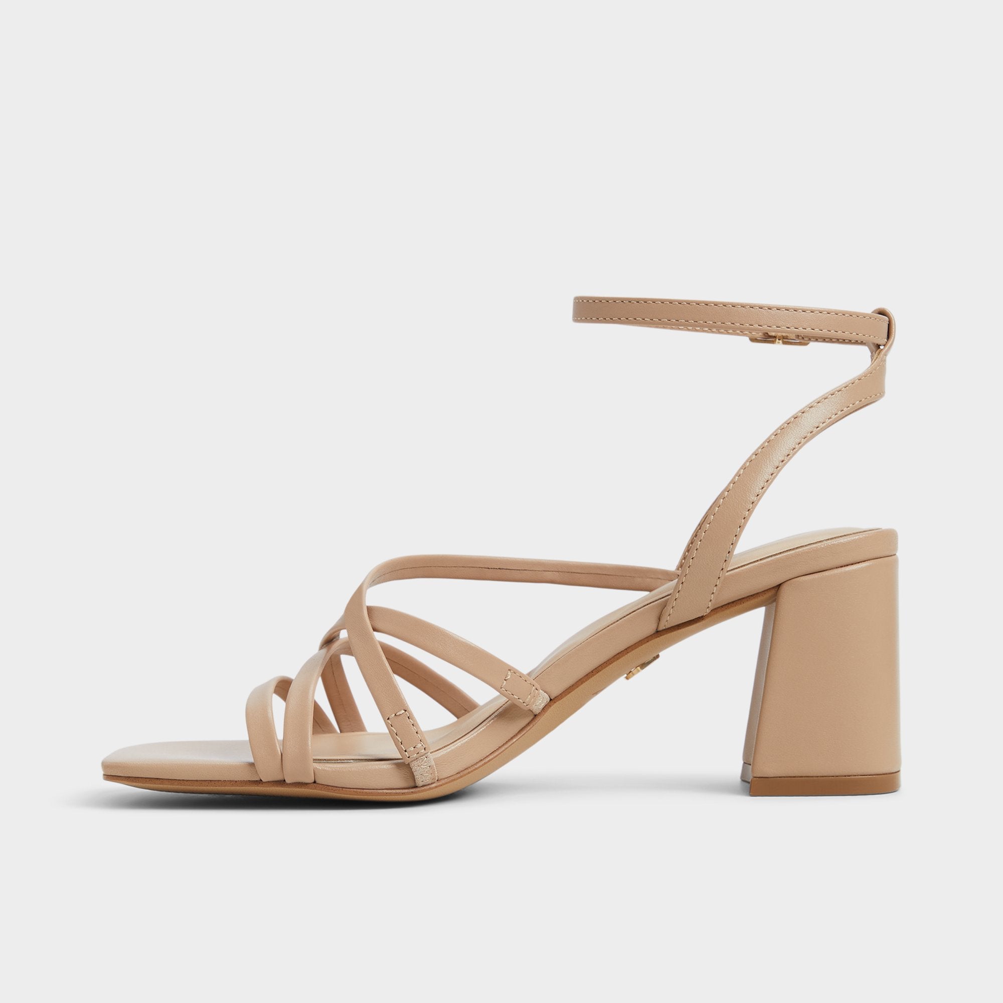 Aldo Esther Tan Women's Block heels - Strappy heeled sandal, Block heel Women
