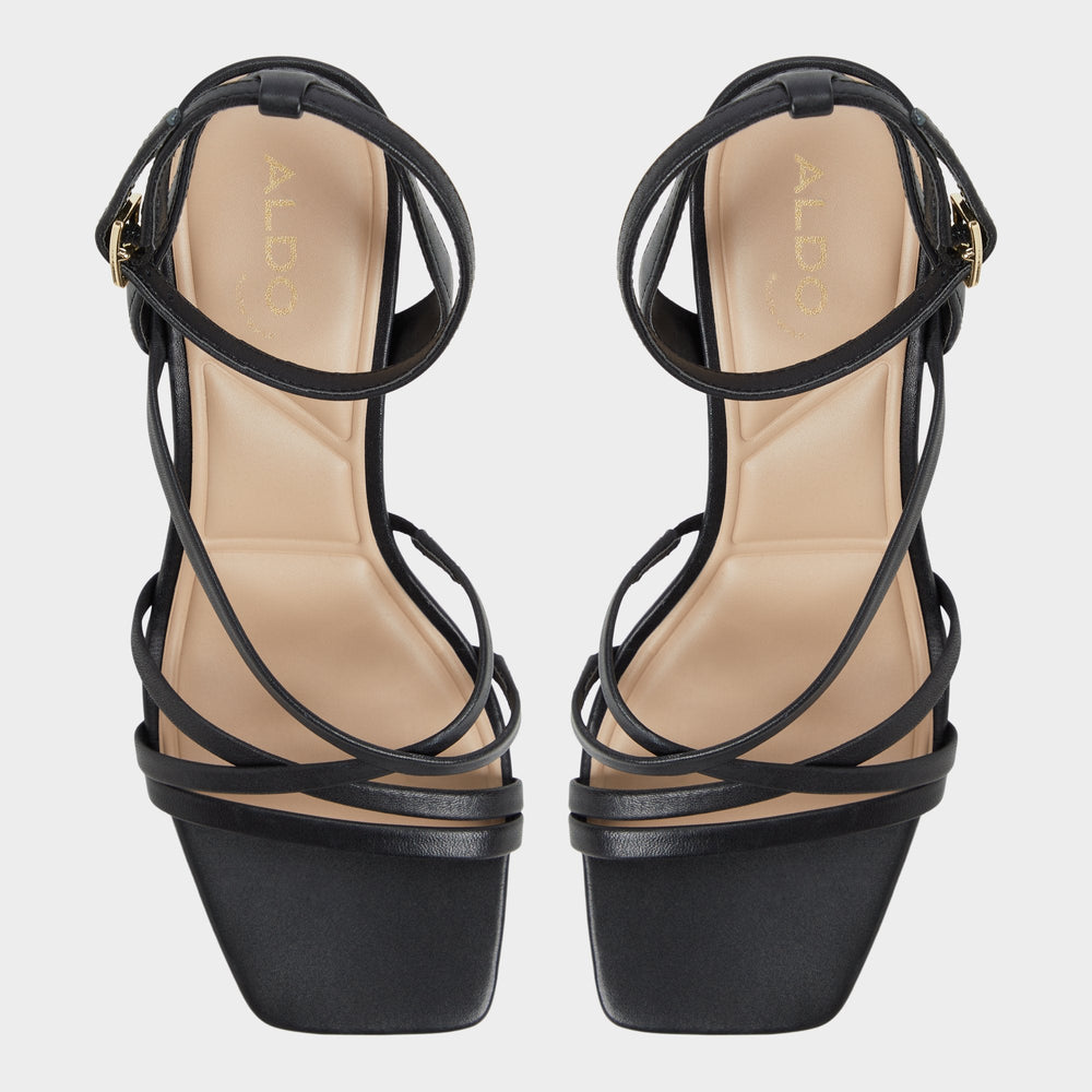 Aldo Esther Black Women's Block heels - Strappy heeled sandal, Block heel Women
