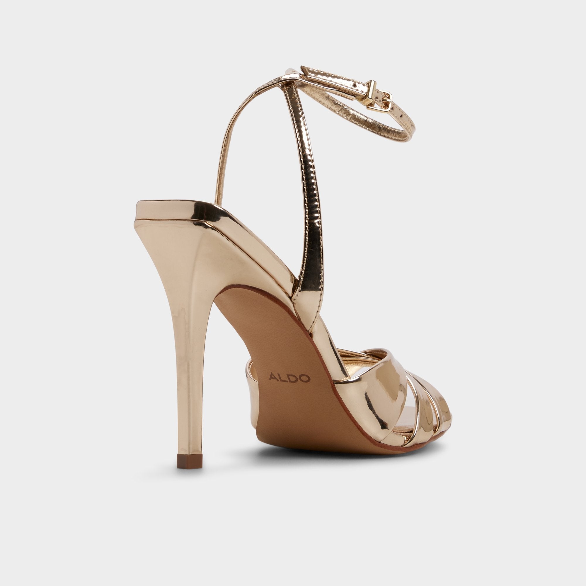Aldo Meteora in Gold - Strappy heeled sandal, Stiletto heel Women