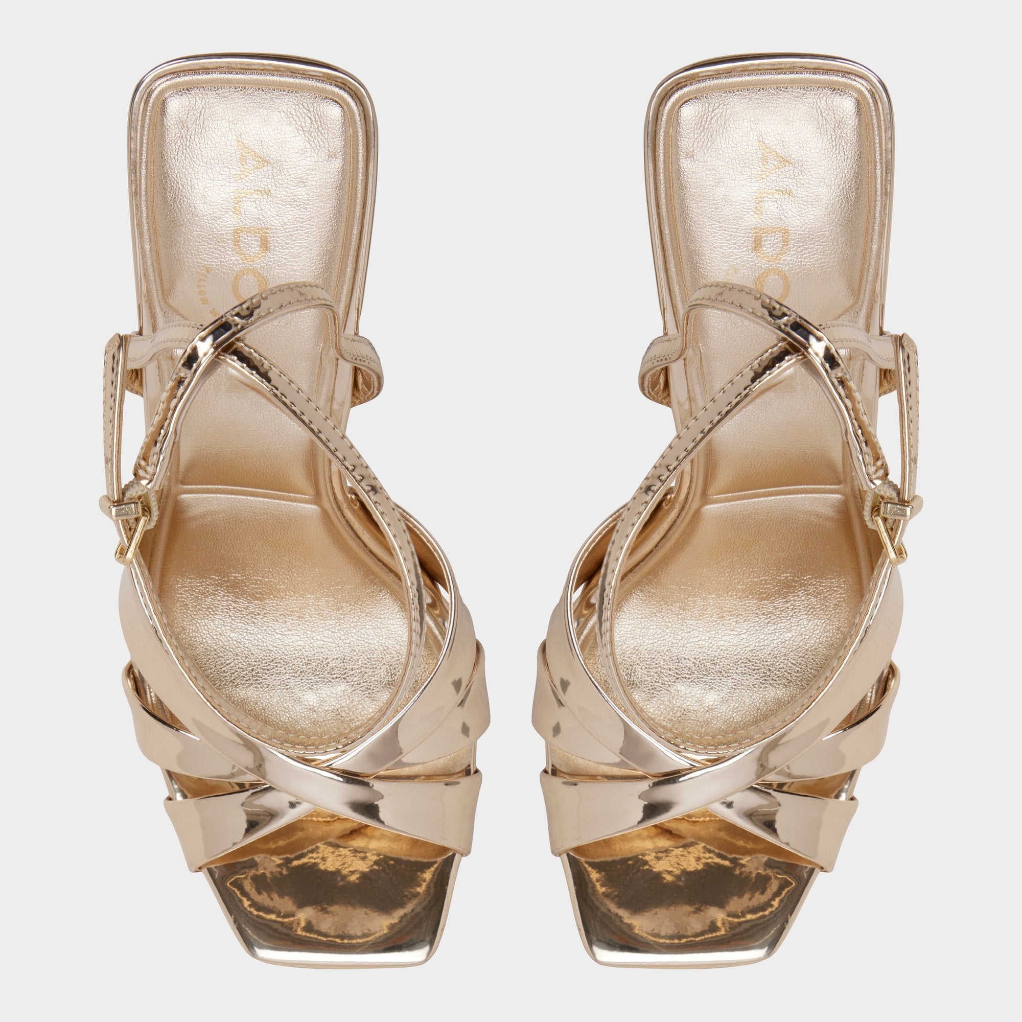 Aldo Meteora in Gold - Strappy heeled sandal, Stiletto heel Women